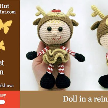 Girl Doll in a Reindeer outfit
