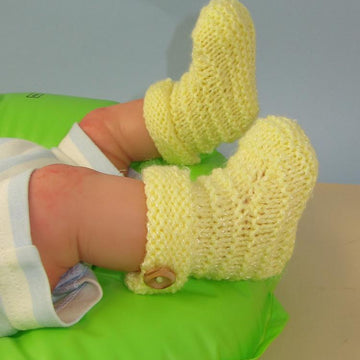 Easy Baby Stripey One Button Booties
