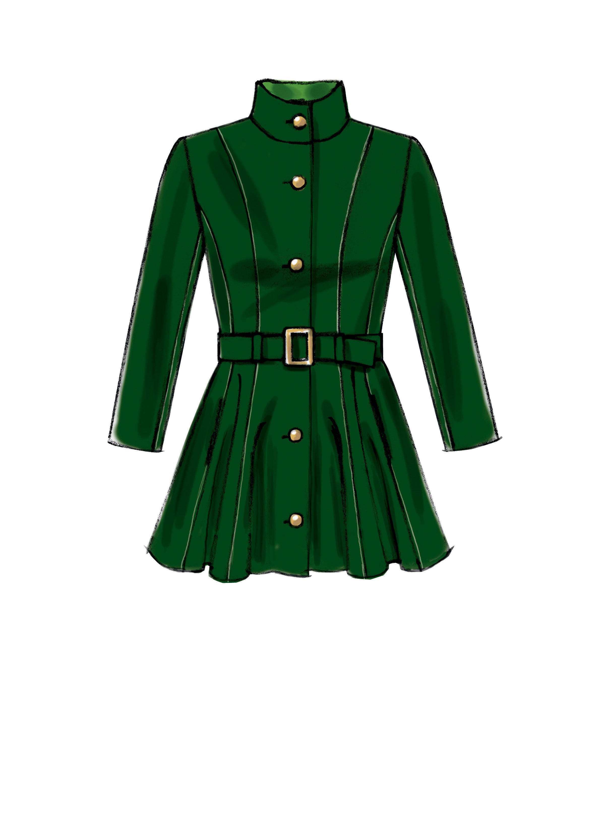 McCall's Misses'/Miss Petite Lined Coats, Belt and Detachable Collar and Hood M6800 - Sewing Pattern