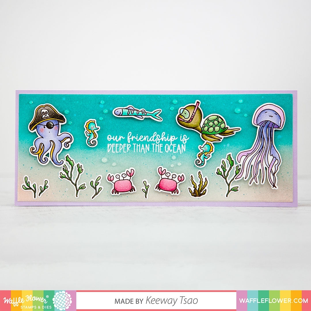 Waffle Flower Crafts Clear Stamps 4"X6" - Sea Birthday