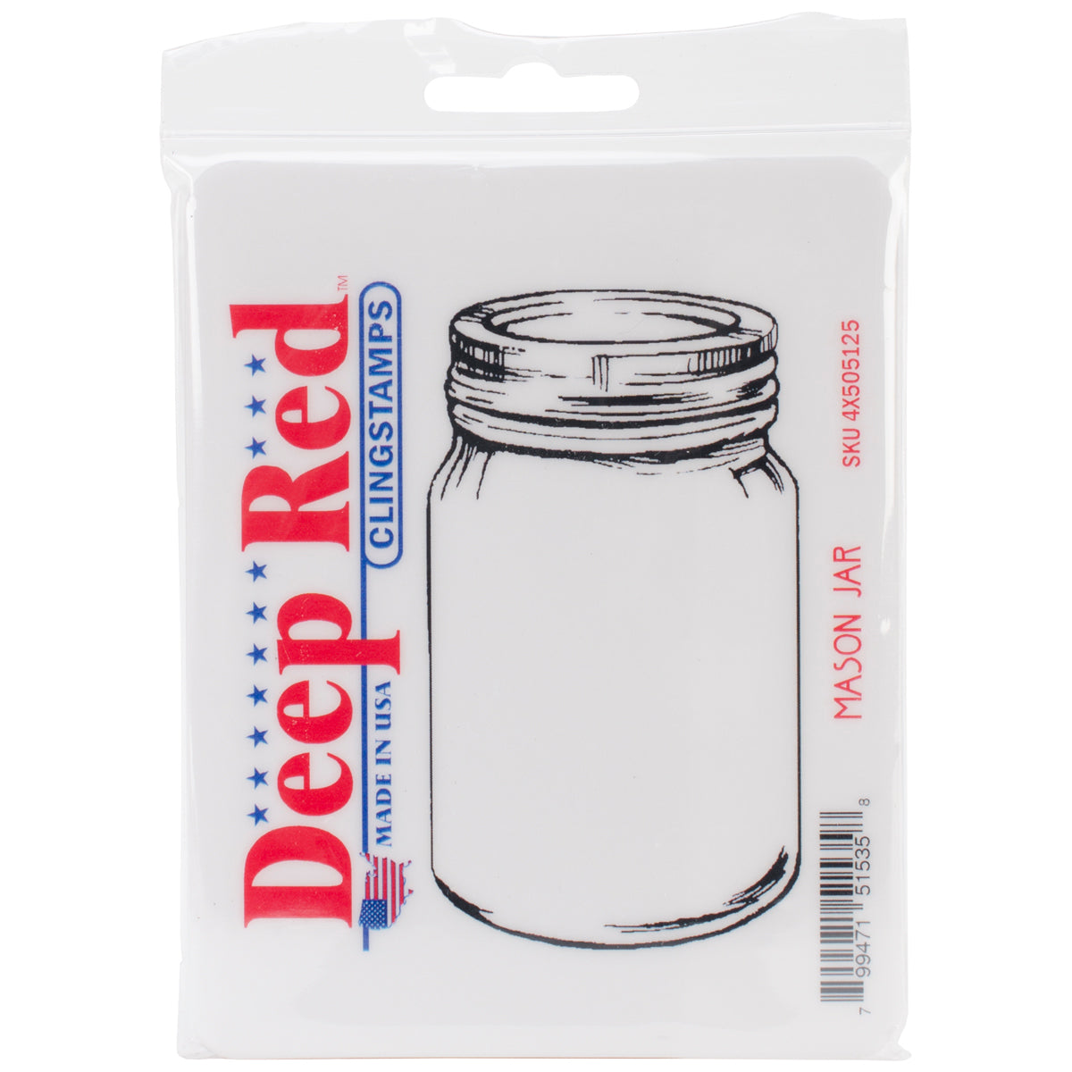 Deep Red Stamps Deep Red Cling Stamp 2.1"X3.7" - Mason Jar