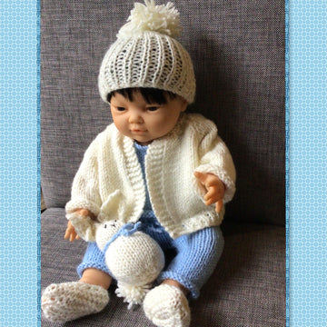 Lea's outdoor knitted outfit with bunny