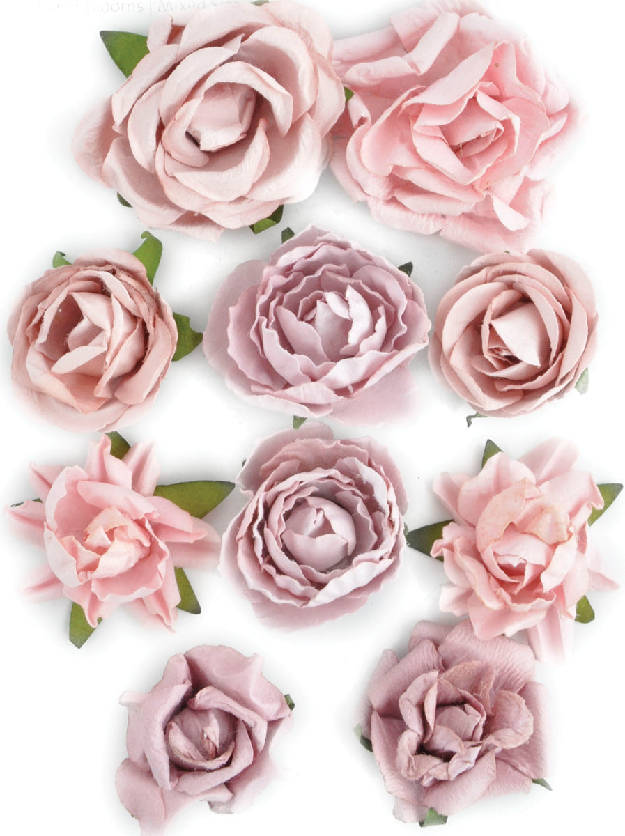 Kaisercraft Paper Blooms 10/Pkg - Dusty Pink, 1" - 1.5"