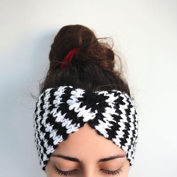 Houndstooth Twist Front Headband