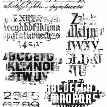 Stampers Anonymous Tim Holtz Cling Stamps 7"X8.5" - Faded Type
