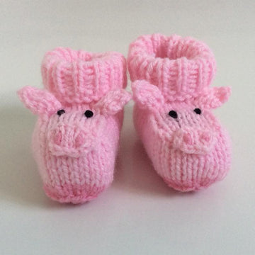 Pig baby booties