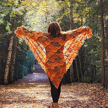Autumn Leaves Shawl - top down crochet