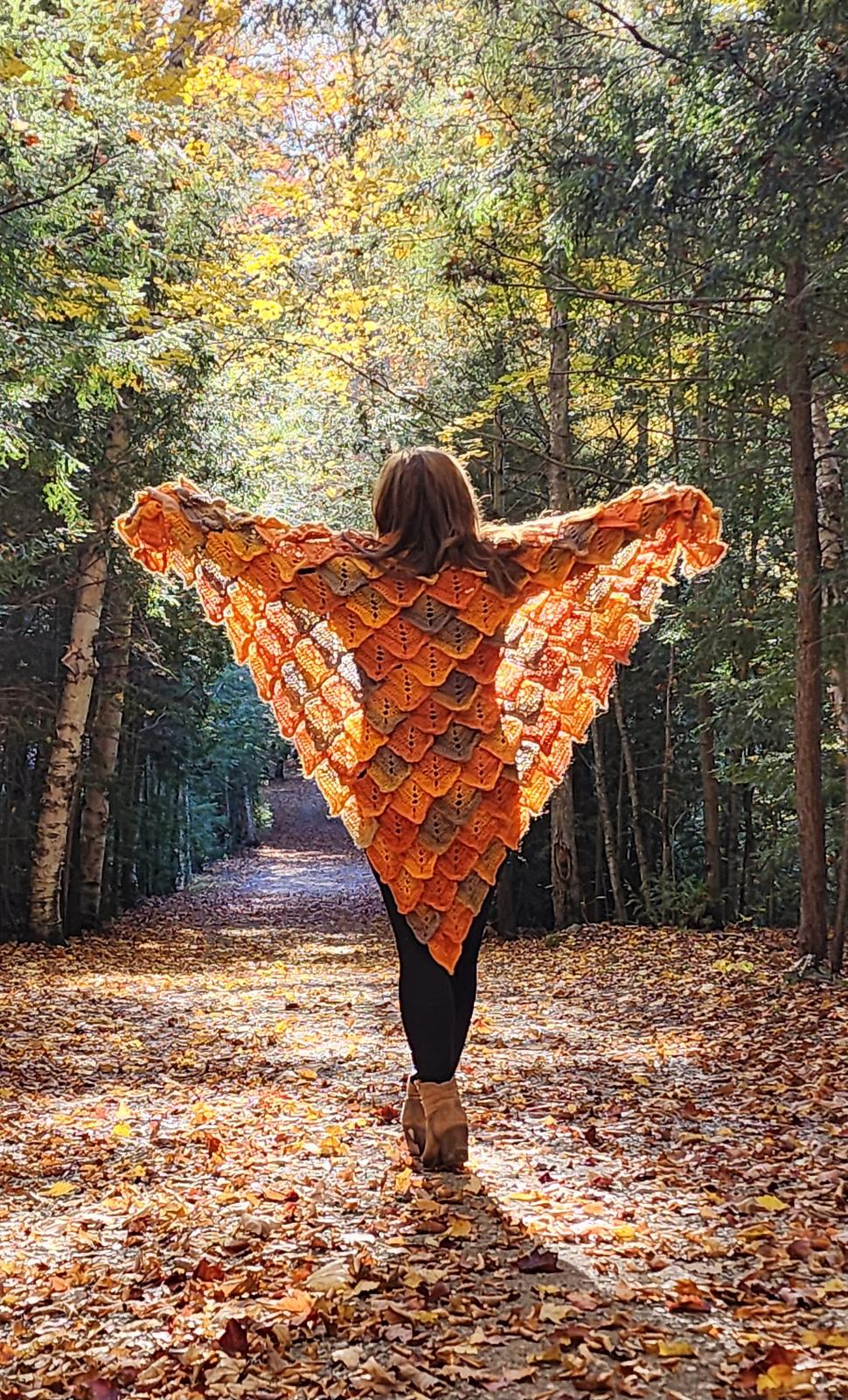 Autumn Leaves Shawl - top down crochet