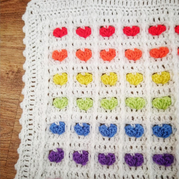 Rainbow of Hearts Blanket