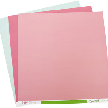 Echo Park Paper Echo Park Double-Sided Solid Cardstock 12"X12" 6/Pkg - I Love Spring, 6 Colors