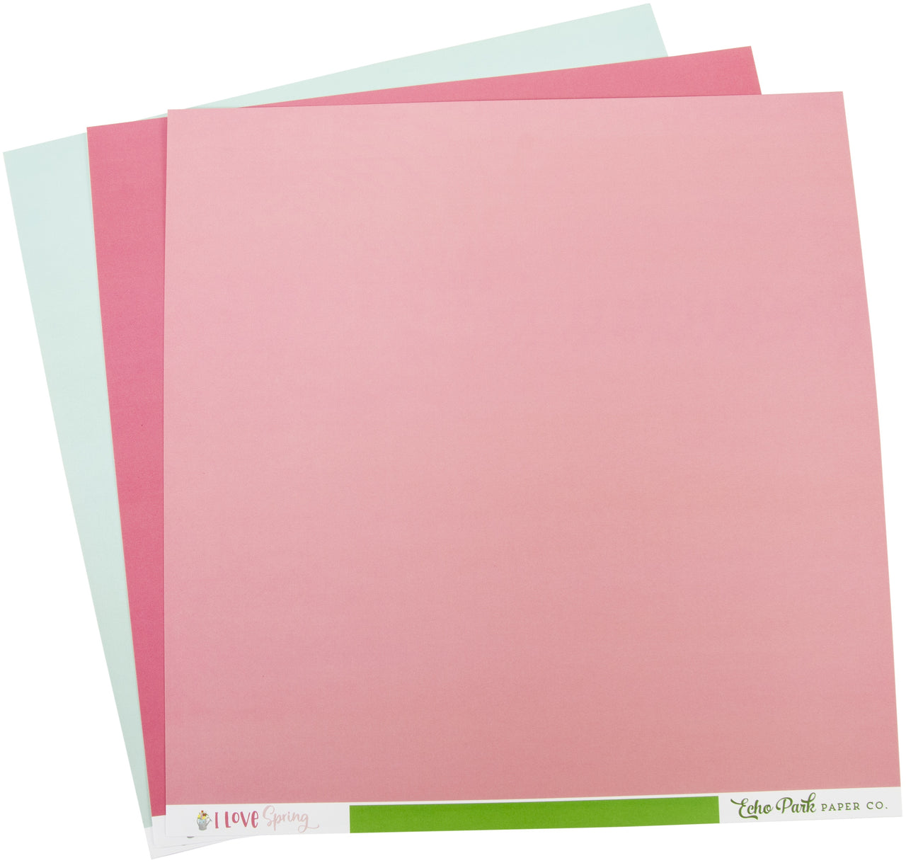 Echo Park Paper Echo Park Double-Sided Solid Cardstock 12"X12" 6/Pkg - I Love Spring, 6 Colors
