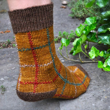 Thistle and Forest Plaid Socks