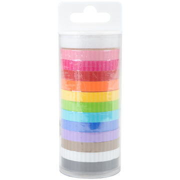 Doodlebug Monochromatic Washi Tape 8mmx12yds 12/Pkg - Stripe