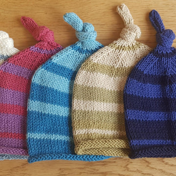 Striped Knotted Beanie
