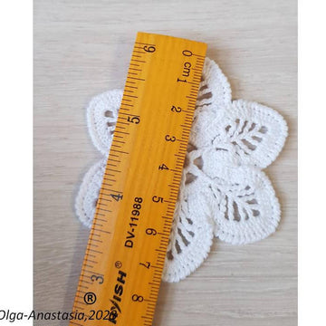 Crochet white openwork flower
