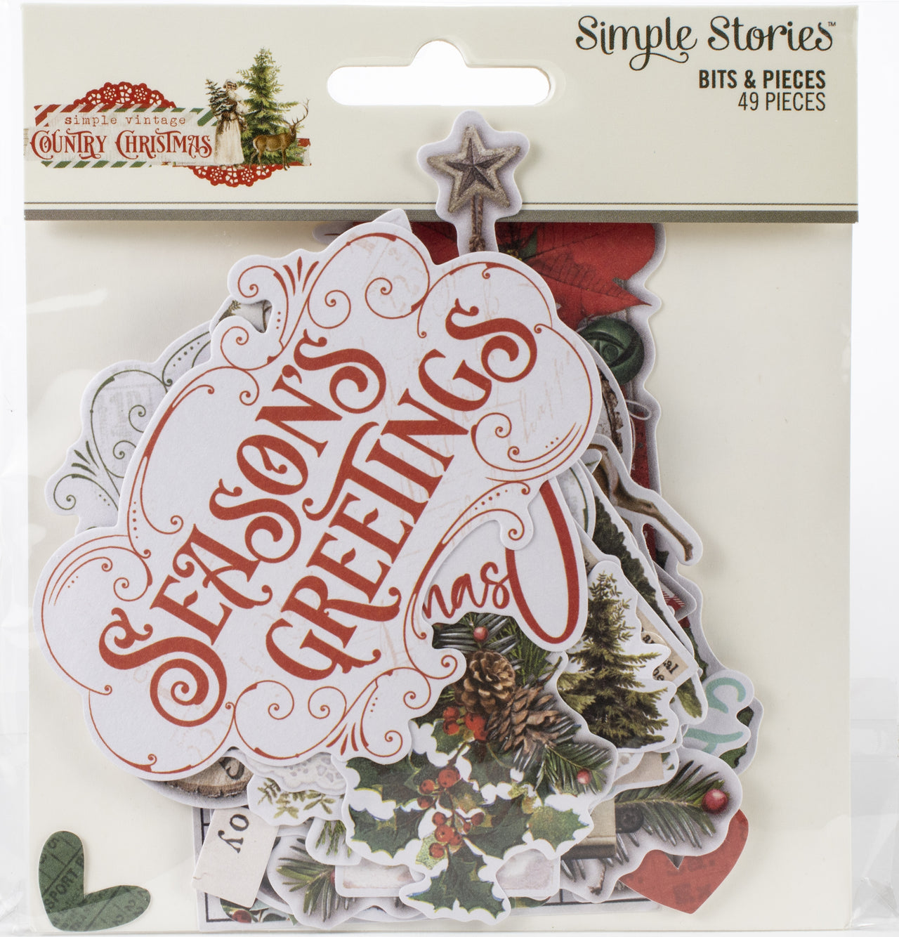 Simple Stories Country Christmas Bits & Pieces Die-Cuts 49/Pkg - 600385