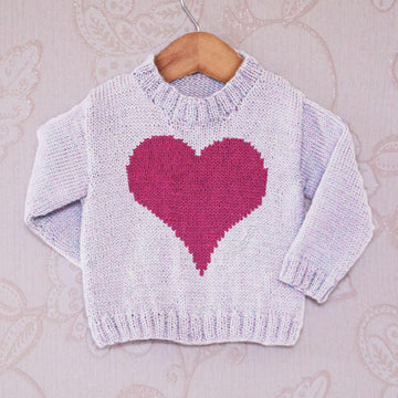 Intarsia - Big Heart Chart - Childrens Sweater