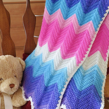 Colorwave Chevron Baby Blanket Crochet Pattern • Mandala Baby Yarn (DK Weight)