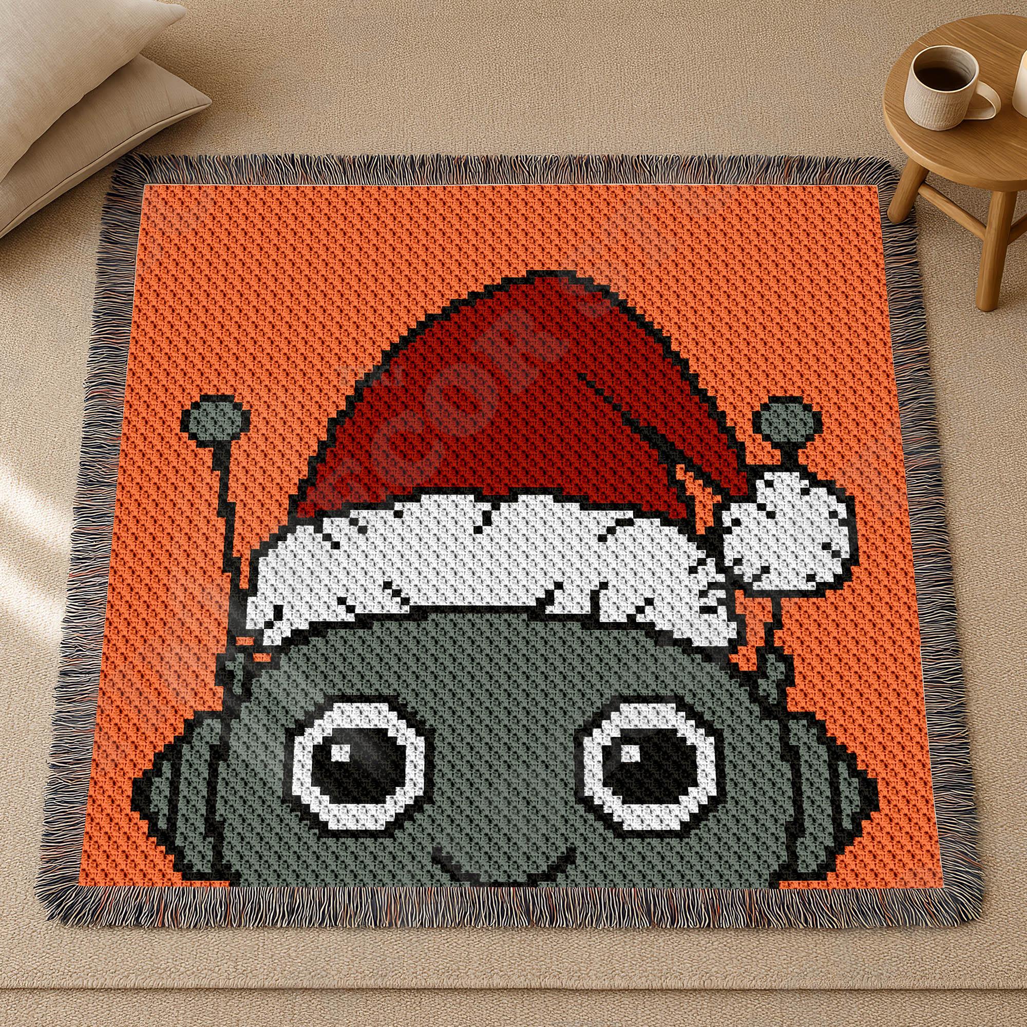 Robot Christmas Baby Blanket C2C CROCHET PATTERN