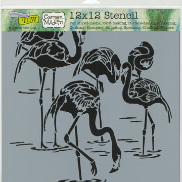 The Crafter's Workshop Crafter's Workshop Template 12"X12" - Flamingos