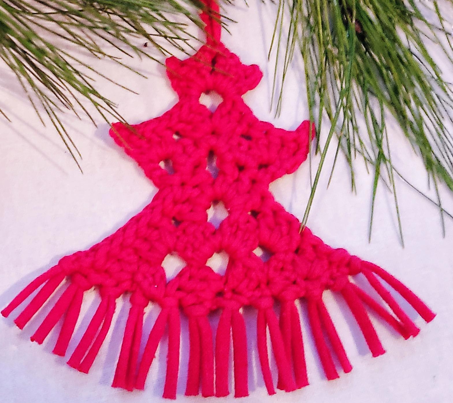 Crochet Faux Macrame Christmas Ornament