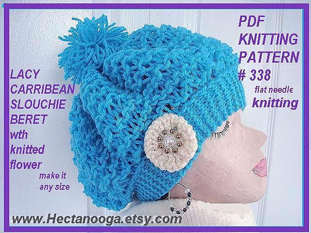 338 LACY CARRIBEAN BERET, SLOUCHIE, RASTA HAT