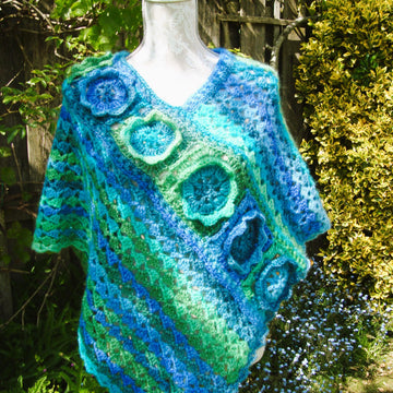 Ocean Flowers Poncho
