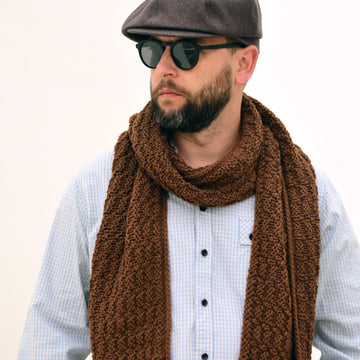 Chestnut unisex chunky knit scarf