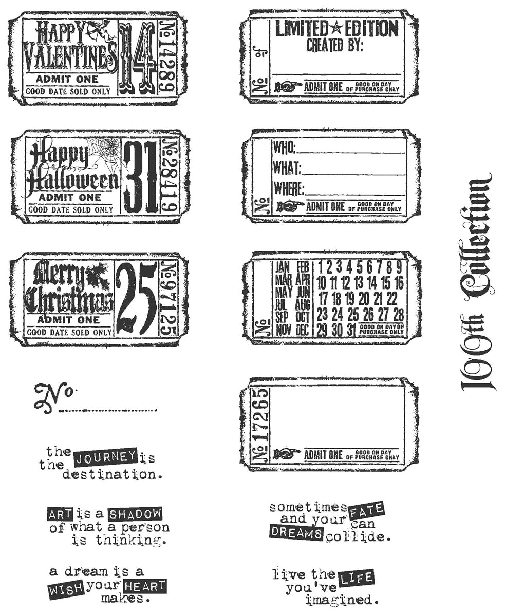 Stampers Anonymous Tim Holtz Cling Stamps 7"X8.5" - Odds & Ends