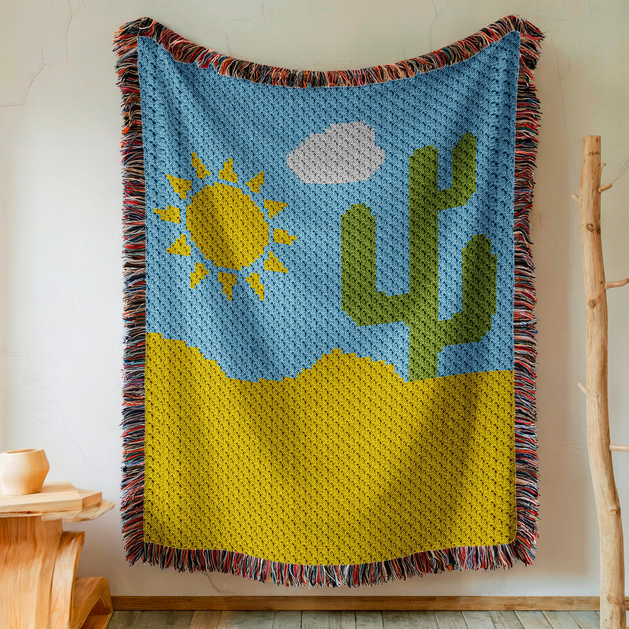 Cactus in Desert Blanket C2C Crochet Pattern