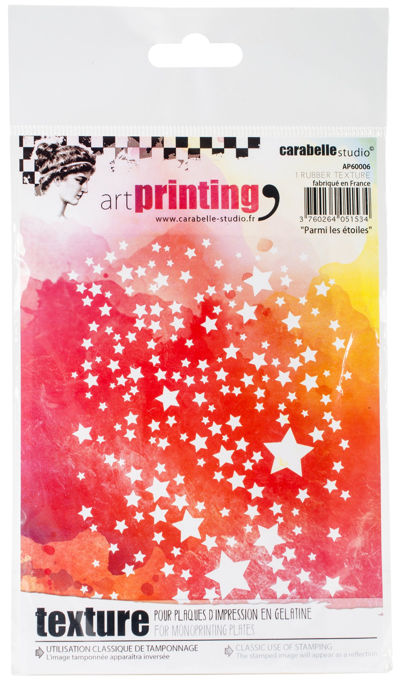 Carabelle Studio Art Printing A6 Rubber Texture Plate - Among The Stars