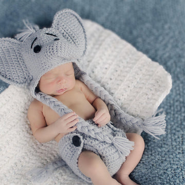 Josefina and Jeffery Elephant Baby Hat and Diaper Cover