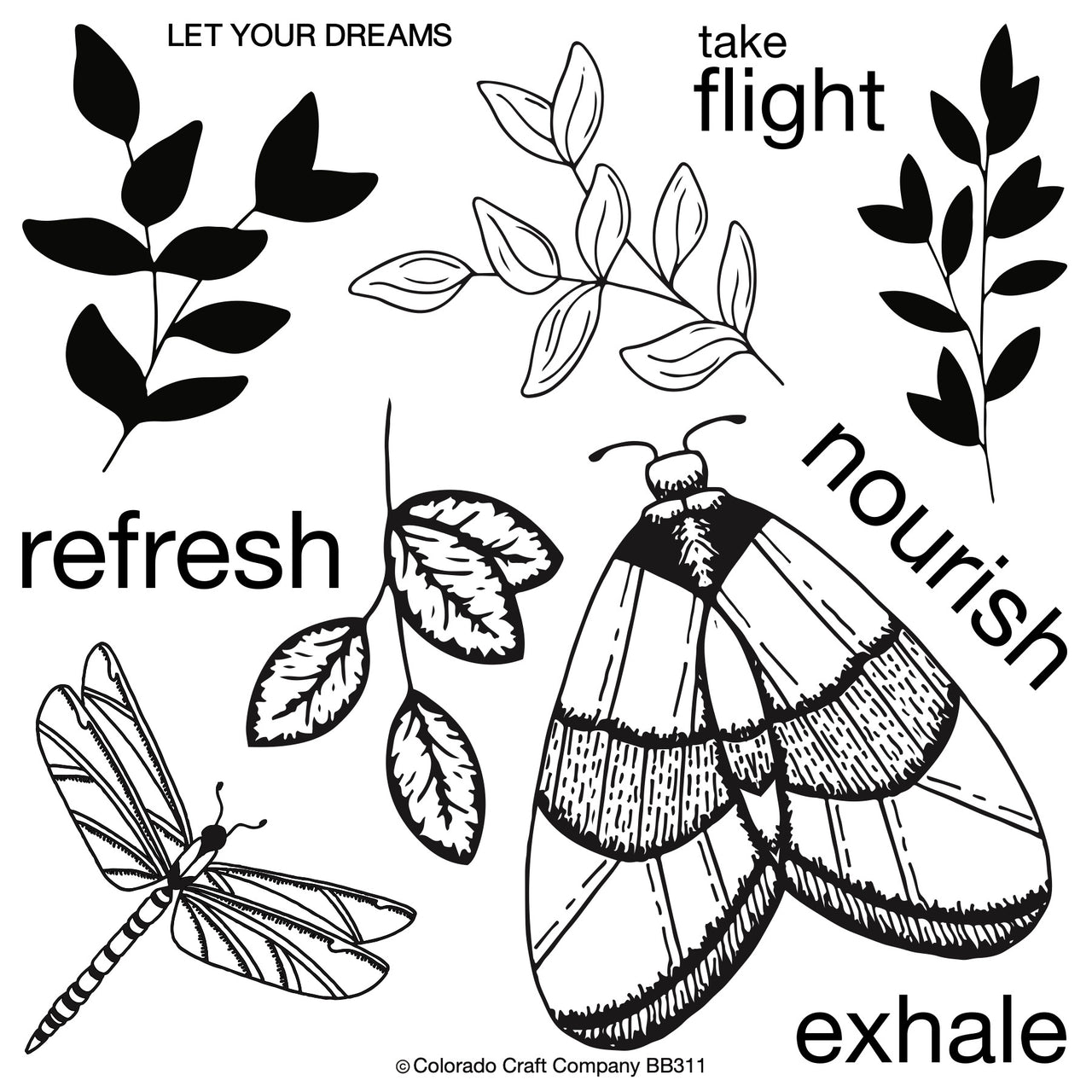 Colorado Craft Company Clear Stamps 6"X6" - Majestic Moth-Big & Bold