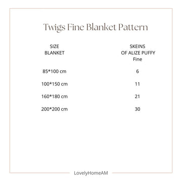 Twigs Fine Blanket Pattern