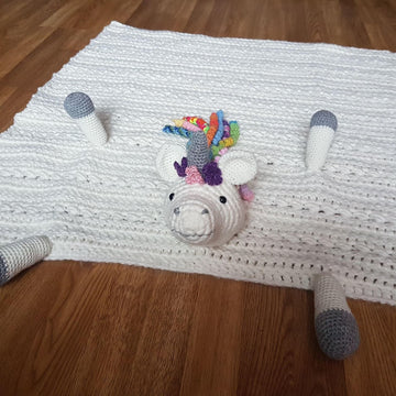 3 in 1 Rainbow Unicorn Folding Baby Blanket Toy Lovey