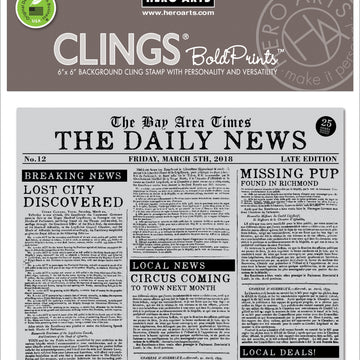 Hero Arts Cling Stamps 6"X6" - Newspaper Bold Prints