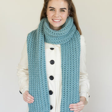 Himalayan Mist Chunky Ribbed Scarf