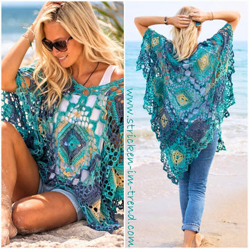 Crochet Pattern Granny Poncho GrannyCouture #1 | Granny Square Poncho | Summer Cover Up PDF