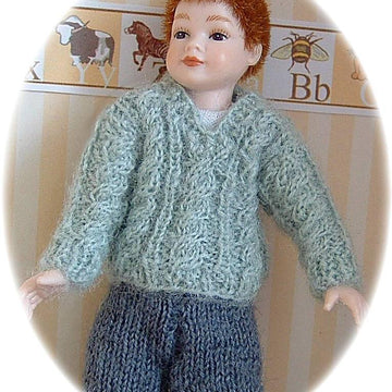 1:12th scale childs cable sweater