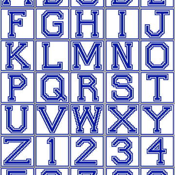 Varsity Sports Alphabet & Numbers mosaic squares