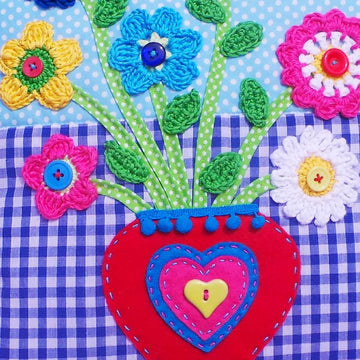 Flower in a vase Crochet cushion