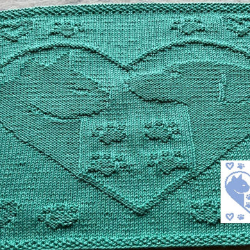 Nr. 713 Dog and cat in a heart 89 stitches