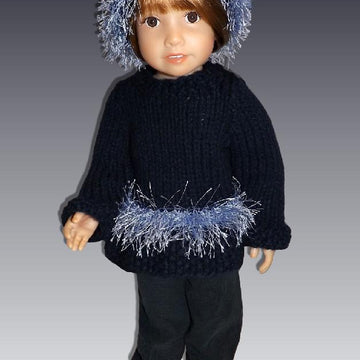 Sweater and Hat Pattern,  fits Kidz n Cats Dolls. 18" slim doll