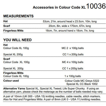 Accessories in Stylecraft Colour Code XL - 10036 - Downloadable PDF