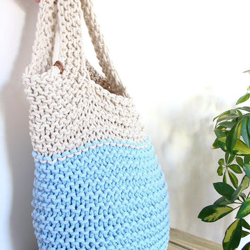 Two Color Slouchy Tote Bag