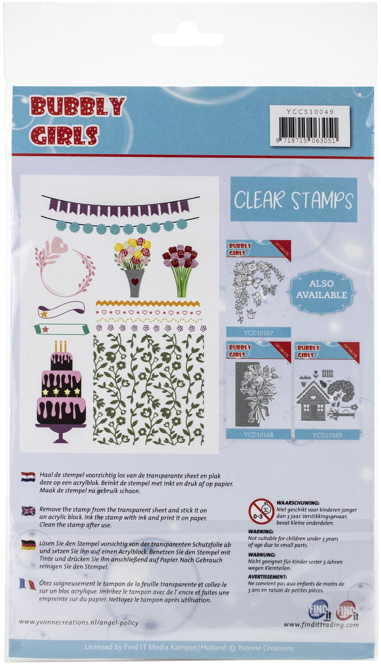 Find It Trading Yvonne Creations Clear Stamps - Bubbly Girls