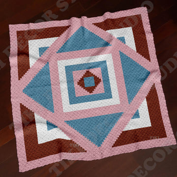 Kaleidoscope Blanket Labyrinth Throw Pink Mosaic Toddler C2C CROCHET PATTERN