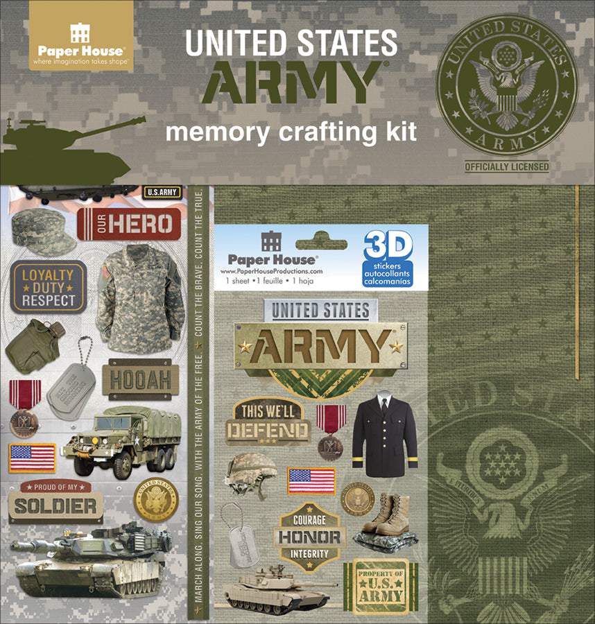 Paper House U.S. Military Page Kit 12"X12" - Army