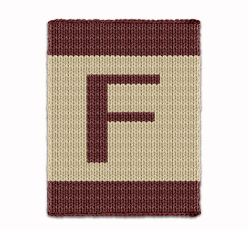 Letter F - Intarsia chart for finger knit blanket