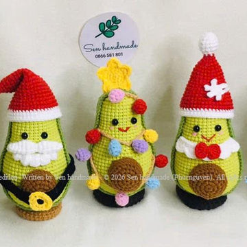 Avocado Noel Edition- Crochet pattern - PDF file - English